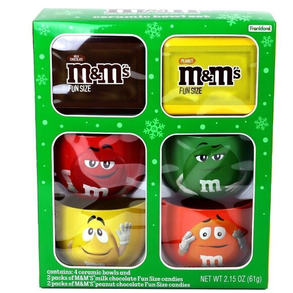 🩵NIB M&M's Ceramic Bowl Set w/M&M Candies - Picture 2 of 10